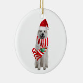 Grote Pyreneeën met kerstmis met Pet Keramisch Ornament (Rechts)