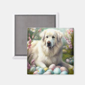 Grote Pyreneeën met paaseieren Magneet (Voorkant / Achterkant)