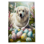 Grote Pyreneeën met paaseieren Medium Cadeauzakje (Voorkant)