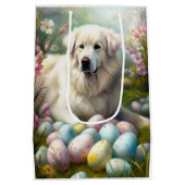Grote Pyreneeën met paaseieren Medium Cadeauzakje (Achterkant)