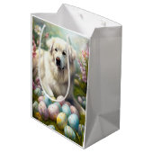 Grote Pyreneeën met paaseieren Medium Cadeauzakje (Achterkant Gekanteld)