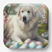 Grote Pyreneeën met paaseieren Papieren Bordje (Voorkant)