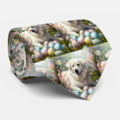 Grote Pyreneeën met paaseieren Stropdas (Opgerold)