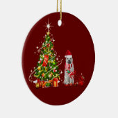 grote pyreneeën met Pet schacht kerst Keramisch Ornament (Rechts)