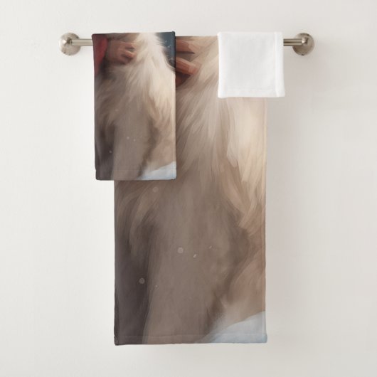 Grote Pyreneeën met Sinterklaas Feestelijke Kerstm Bad Handdoek (Insitu)