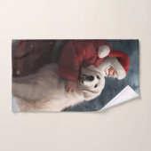Grote Pyreneeën met Sinterklaas Feestelijke Kerstm Bad Handdoek (Handdoek)