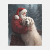 Grote Pyreneeën met Sinterklaas Feestelijke Kerstm Fleece Deken (Voorkant)