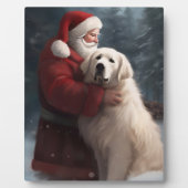 Grote Pyreneeën met Sinterklaas Feestelijke Kerstm Fotoplaat (Voorkant)