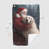 Grote Pyreneeën met Sinterklaas Feestelijke Kerstm Golfhanddoek (Insitu)