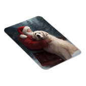 Grote Pyreneeën met Sinterklaas Feestelijke Kerstm Magneet (Rechterzijde)