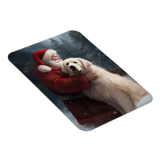 Grote Pyreneeën met Sinterklaas Feestelijke Kerstm Magneet (Rechterzijde)