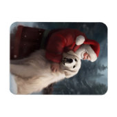 Grote Pyreneeën met Sinterklaas Feestelijke Kerstm Magneet (Horizontaal)