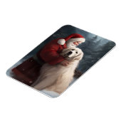 Grote Pyreneeën met Sinterklaas Feestelijke Kerstm Magneet (Linkerzijde)