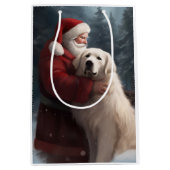 Grote Pyreneeën met Sinterklaas Feestelijke Kerstm Medium Cadeauzakje (Voorkant)