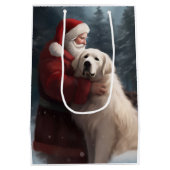 Grote Pyreneeën met Sinterklaas Feestelijke Kerstm Medium Cadeauzakje (Achterkant)