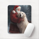 Grote Pyreneeën met Sinterklaas Feestelijke Kerstm Muismat (Met muis)