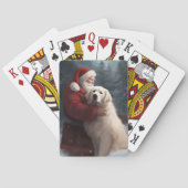 Grote Pyreneeën met Sinterklaas Feestelijke Kerstm Pokerkaarten (Achterkant)