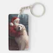 Grote Pyreneeën met Sinterklaas Feestelijke Kerstm Sleutelhanger (achterkant)