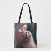 Grote Pyreneeën met Sinterklaas Feestelijke Kerstm Tote Bag (Voorkant)