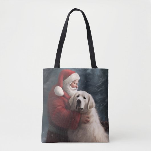 Grote Pyreneeën met Sinterklaas Feestelijke Kerstm Tote Bag (Voorkant)