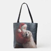 Grote Pyreneeën met Sinterklaas Feestelijke Kerstm Tote Bag (Achterkant)