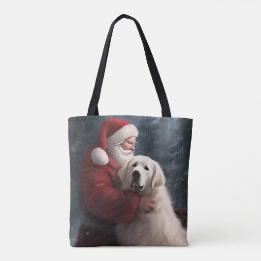 Grote Pyreneeën met Sinterklaas Feestelijke Kerstm Tote Bag (Achterkant)