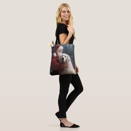 Grote Pyreneeën met Sinterklaas Feestelijke Kerstm Tote Bag (Op model)