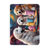 Grote Pyreneeën Moeder en Puppies met Milkshakes Magneet (Verticaal)