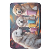 Grote Pyreneeën N St Bernard Puppies N Milkshakes Badmat (Voorkant Verticaal)