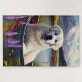 Grote Pyreneeën op een peddel: een Schilderachtig  Legpuzzel (Horizontaal)