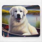 Grote Pyreneeën op een peddel: een Schilderachtig  Muismat (Voorkant)