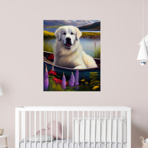 Grote Pyreneeën op een peddel: een Schilderachtig Poster