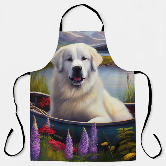 Grote Pyreneeën op een peddel: een Schilderachtig Schort (Voorkant)