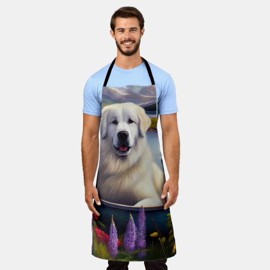 Grote Pyreneeën op een peddel: een Schilderachtig  Schort (Gedragen)