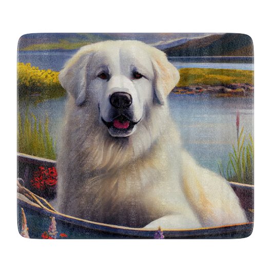 Grote Pyreneeën op een peddel: een Schilderachtig  Snijplank (Voorkant)