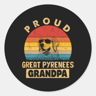 Grote Pyreneeën Opa Hond Gifts Grappige Grand Paw  Ronde Sticker