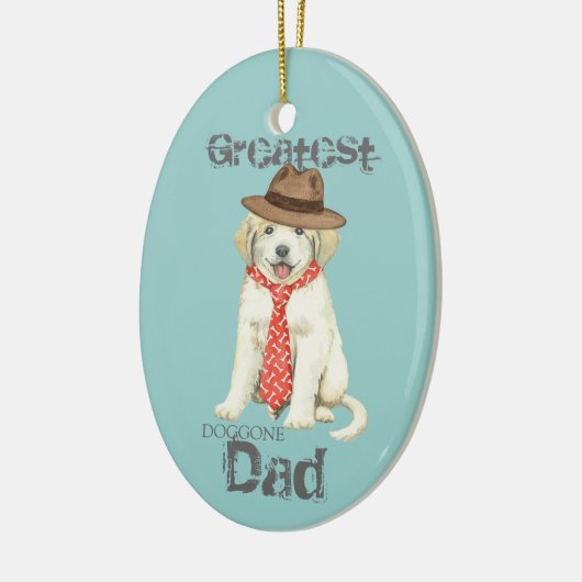 Grote Pyreneeën Ornament van pap en keramiek (Links)