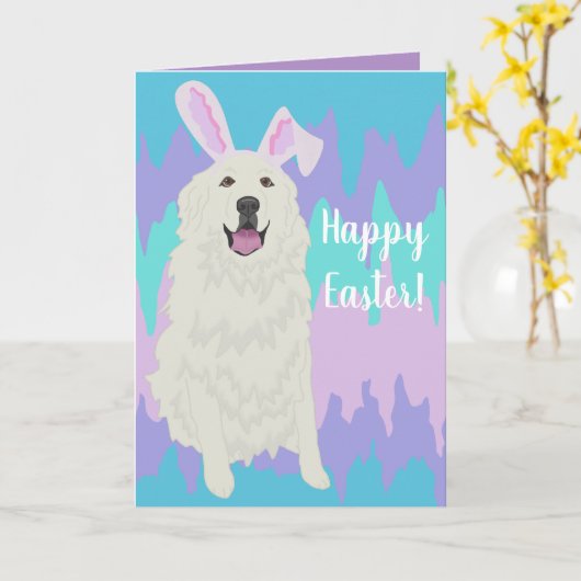 Grote Pyreneeën Pasen Kaart (Gele Bloem)