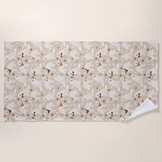 Grote Pyreneeën Paws en Botten Beach Towel Strandlaken (Voorkant)
