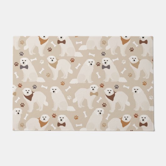 Grote Pyreneeën Paws en Botten Doormat Deurmat (Voorkant)
