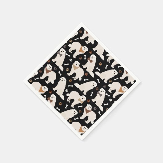 Grote Pyreneeën Paws en Botten Napkins Servet (Hoek)