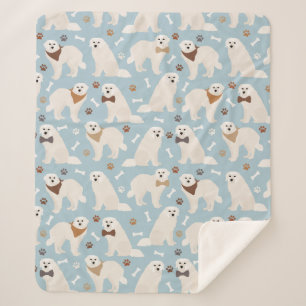 Grote Pyreneeën Paws en Botten Sherpa Blanket Deken