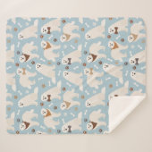 Grote Pyreneeën Paws en Botten Sherpa Blanket Deken (Voorkant (horizontaal))