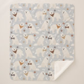 Grote Pyreneeën Paws en Botten Sherpa Blanket Sherpa Deken (Voorkant)