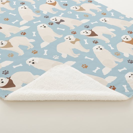 Grote Pyreneeën Paws en Botten Sherpa Blanket Sherpa Deken (3/4)