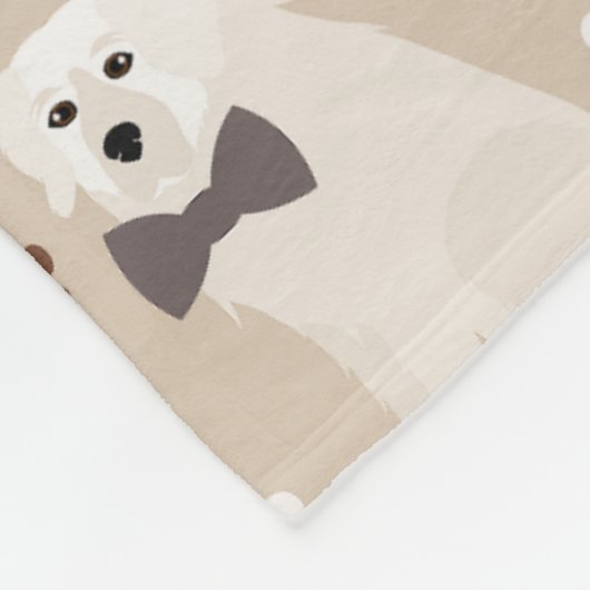 Grote Pyreneeën Paws en Botten Vluchten Fleece Deken (Hoek)