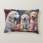Grote Pyreneeën Puppies N Milkshakes Accent Kussen (Achterkant)