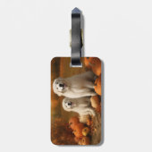 Grote Pyreneeën Puppy Herfst Delight Pompoen Bagagelabel (Achterkant verticaal)