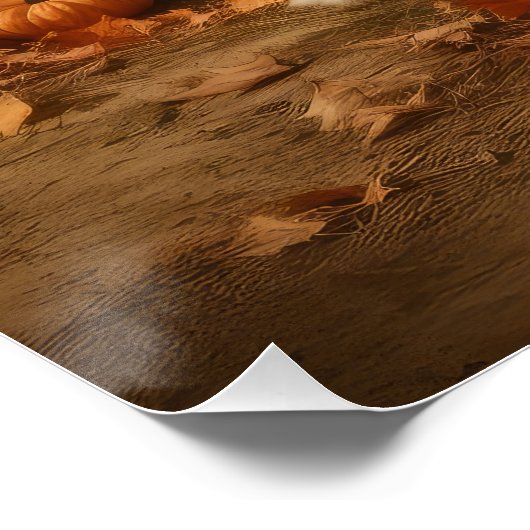 Grote Pyreneeën Puppy Herfst Delight Pompoen Perfect Poster (Hoek)