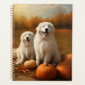 Grote Pyreneeën Puppy Herfst Delight Pompoen Planner (Voorkant)